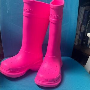 Balenciaga Kids Bright Pink Rain Boots